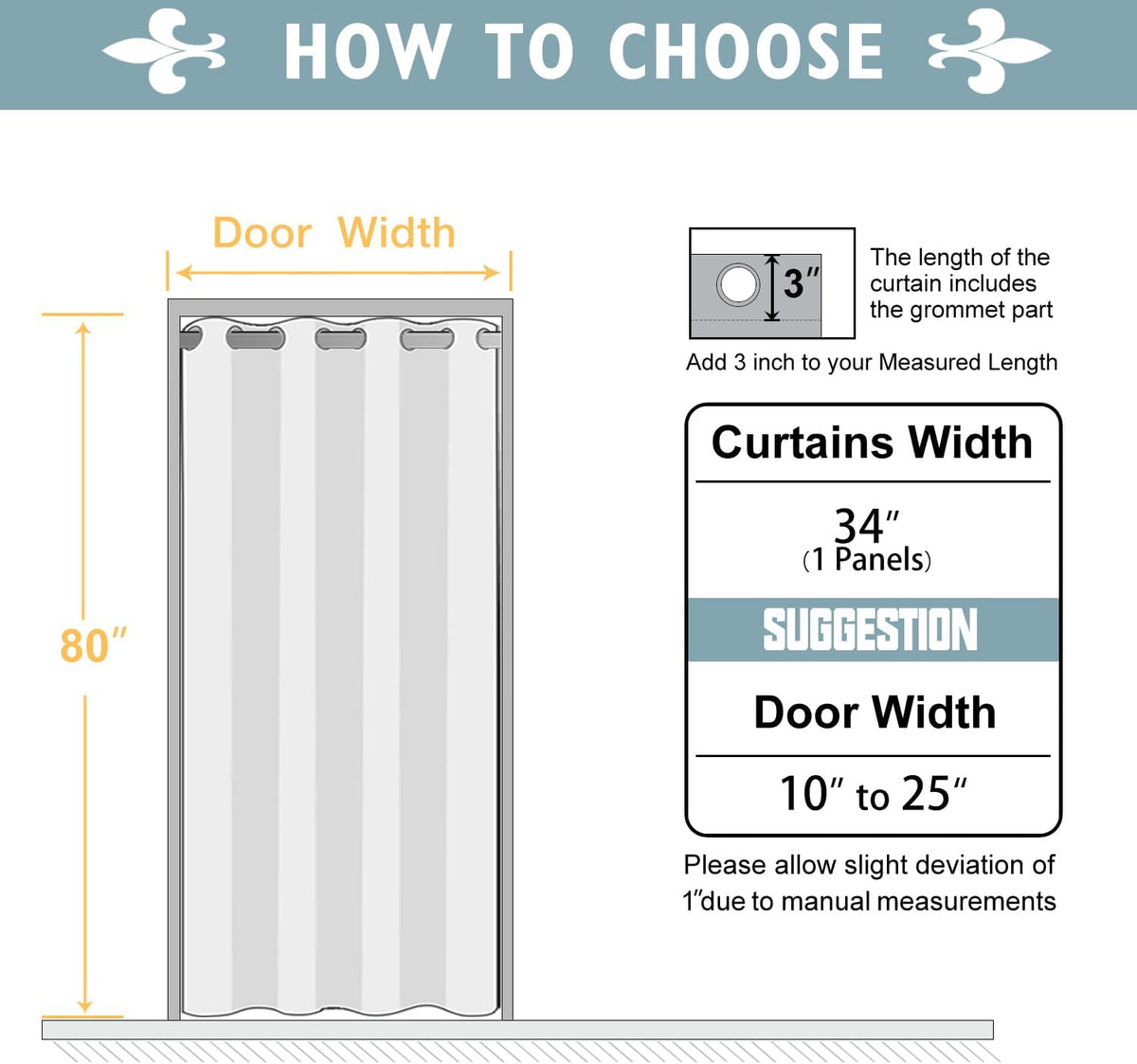SIXLON Blackout Curtains Door Curtain for Doorway Privacy Closet Drapes