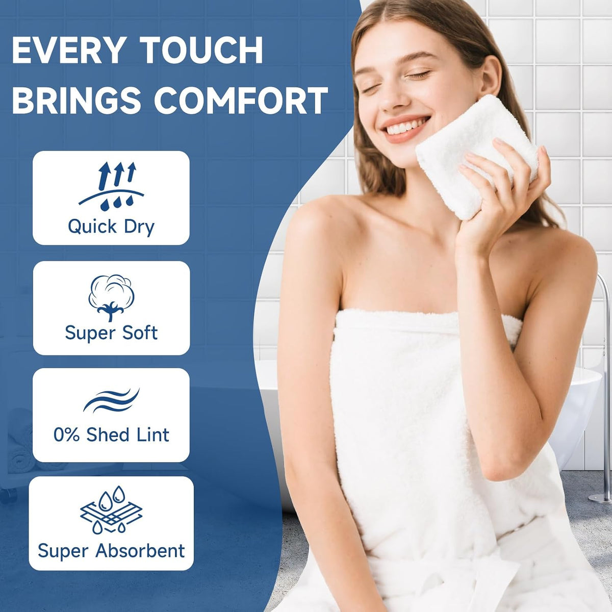 SIXLON Coral Velvet White Washcloths 12 Pack, Highly Absorbent and Soft