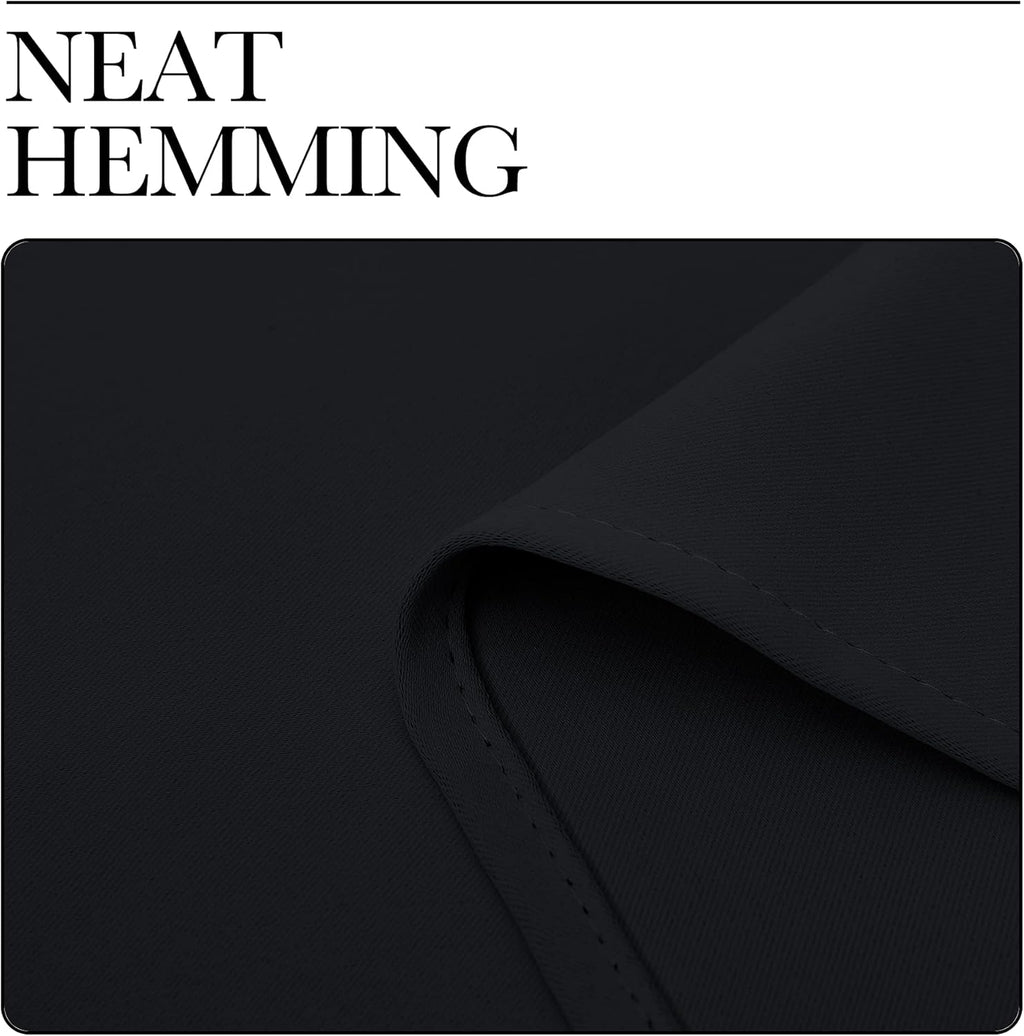 SIXLON Black Blackout Curtains for Bedroom 42" Wide x 63" Long 2 Panels