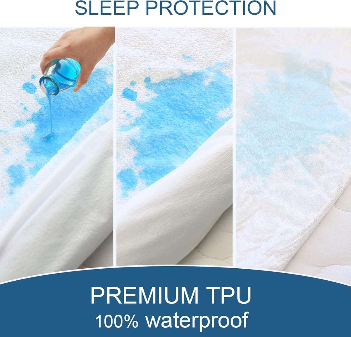 SIXLON Queen Size Mattress Protector Waterproof,Absorbent Fitted Sheet