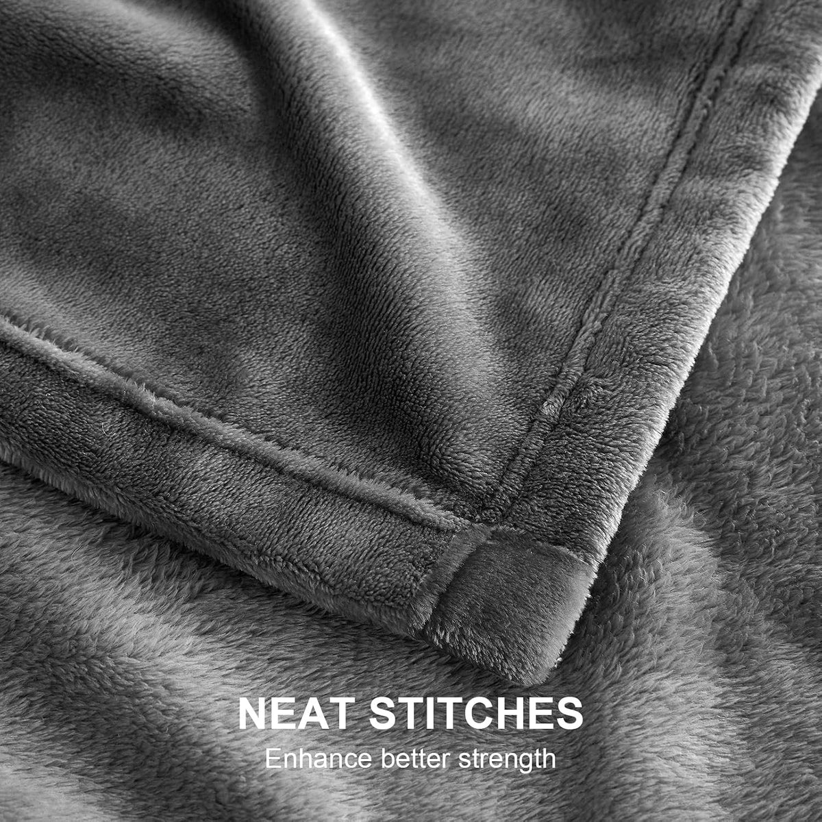 SIXLON Twin Grey Fleece Blanket, Soft Flannel Bed Blanket