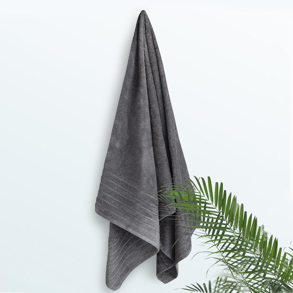 SIXLON 1 Piece Jumbo Bath Sheet 40 x 80 Inches, Dark Grey