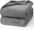 SIXLON Twin Grey Fleece Blanket, Soft Flannel Bed Blanket