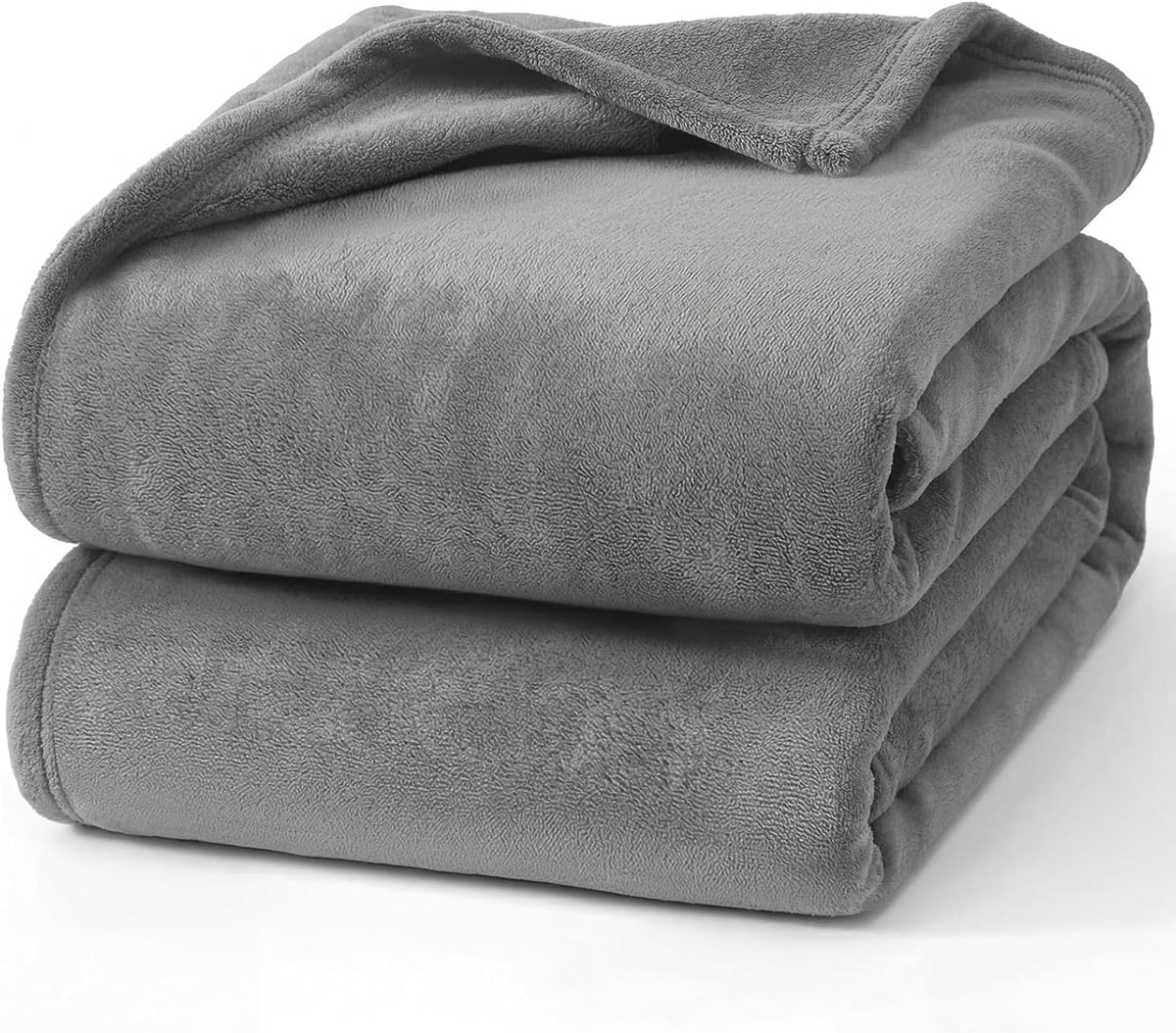 SIXLON Twin Grey Fleece Blanket, Soft Flannel Bed Blanket