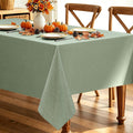 SIXLON Sage Green Linen Textured Tablecloth Rectangular 52 x70 Inch