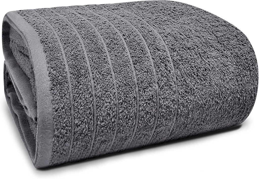 SIXLON 1 Piece Jumbo Bath Sheet 40 x 80 Inches, Dark Grey