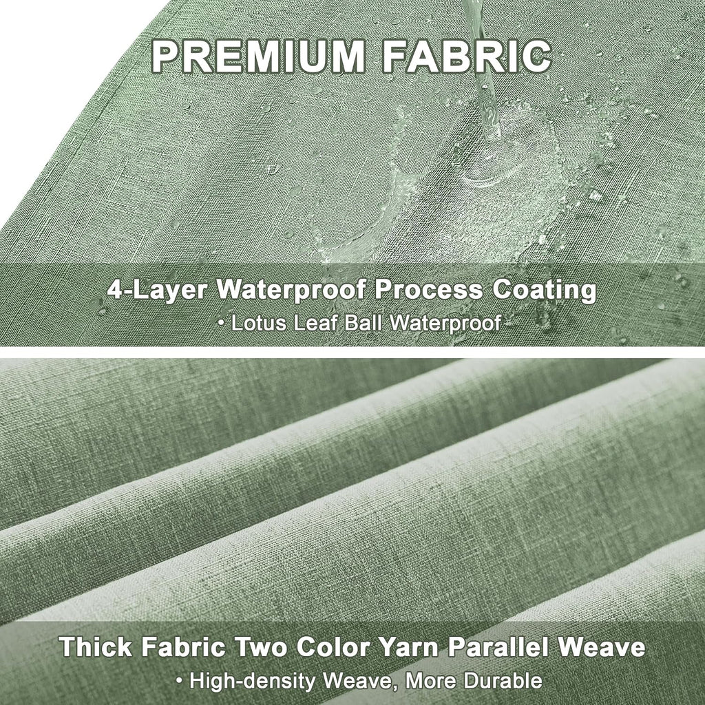 SIXLON Sage Green Linen Textured Tablecloth Rectangular 52 x70 Inch