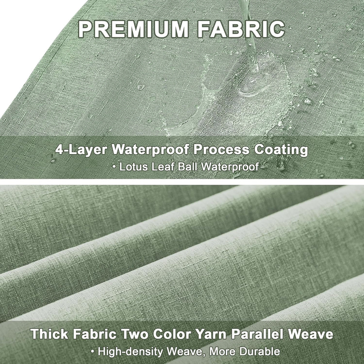 SIXLON Sage Green Linen Textured Tablecloth Rectangular 52 x70 Inch