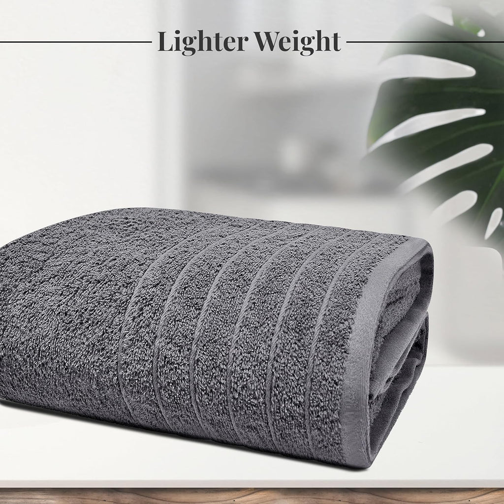 SIXLON 1 Piece Jumbo Bath Sheet 40 x 80 Inches, Dark Grey