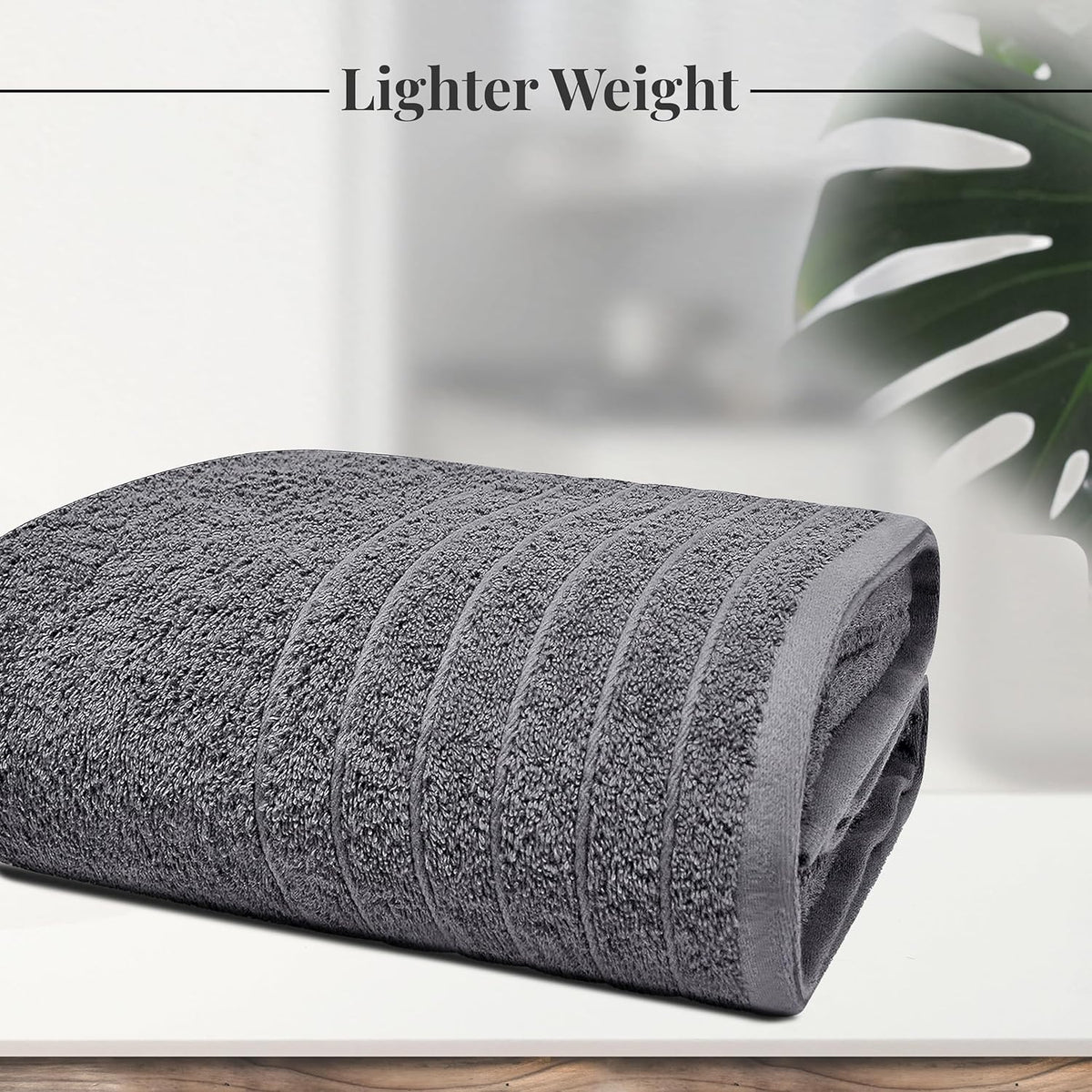 SIXLON 1 Piece Jumbo Bath Sheet 40 x 80 Inches, Dark Grey
